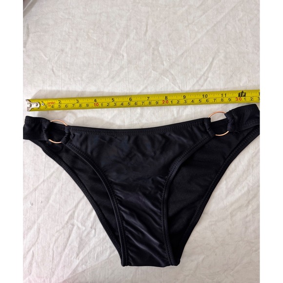 Emme Jordan Black Bikini Set Ring Detail Tie Straps Swimsuit small size‎ - Picture 7 of 8